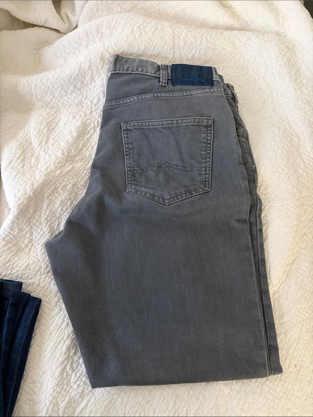 Patagonia Men’s regular fit Jeans in Navy Blue and Gray two pairs sold together - Picture 2 of 3